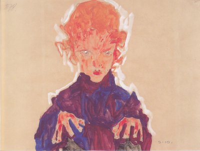 Brustbild eines rothaarigen Mädchens von Egon Schiele